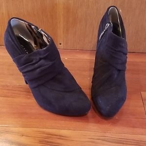 Guess Black Suede Heeled Booties